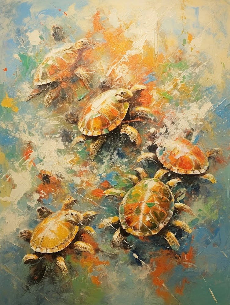 Turtles Abstract Expressionism 2