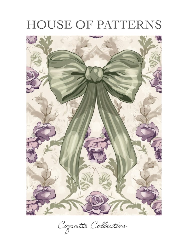 Coquette In Sage And Pink1 Pattern Poster