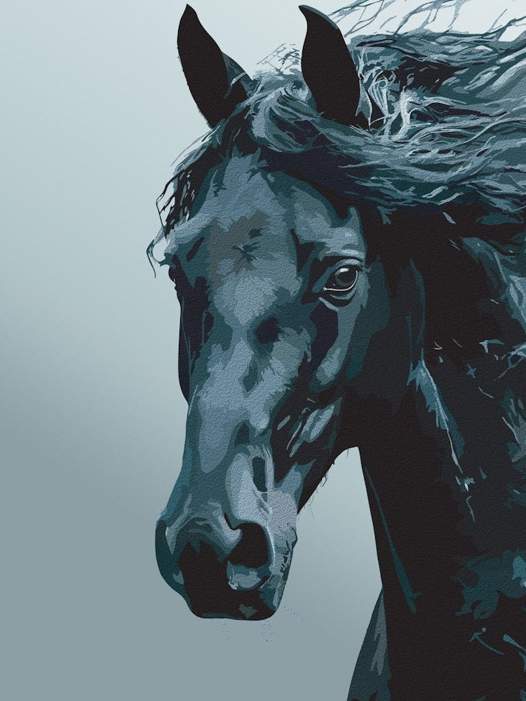 Majestic Black Horse Portrait