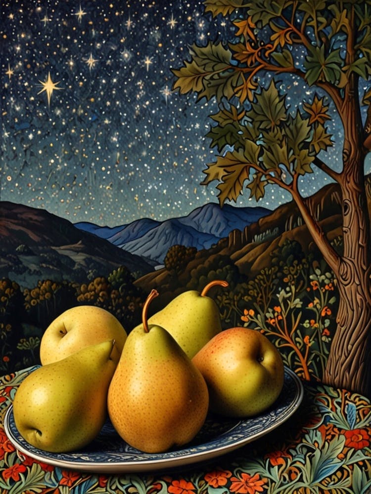 William Morris Pears On A Plate