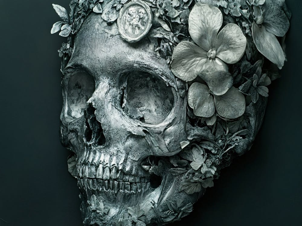 Skull With Flowers 2