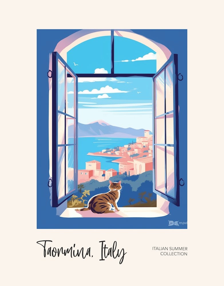 Taormina Cat On A Window 4 Italian Summer Collection
