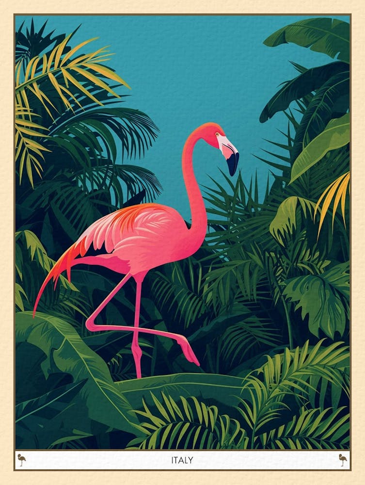 Greater Flamingo Italy Tropical Illustration 7 Poster