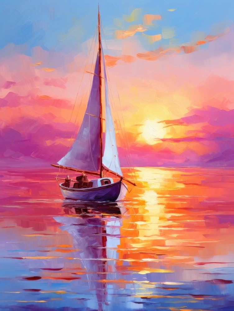 Voilier Au Coucher De Soleil 10