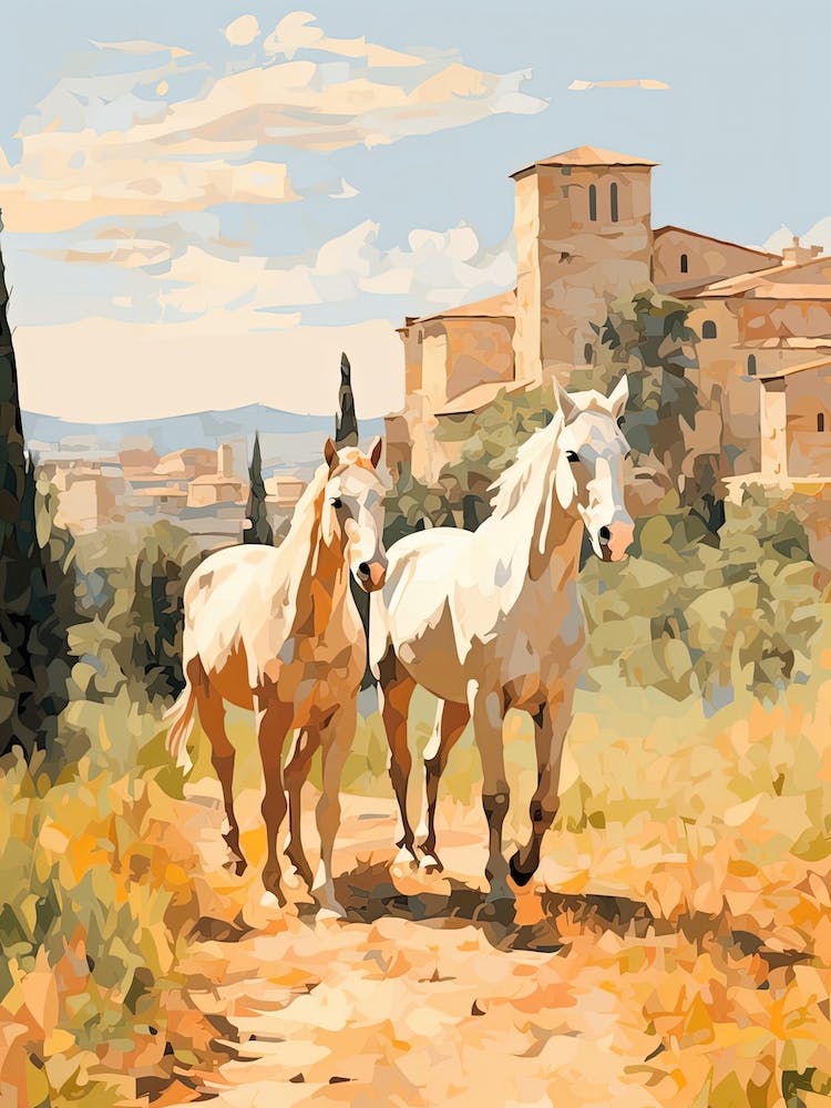 Horses Painting In Siena, Italy 3