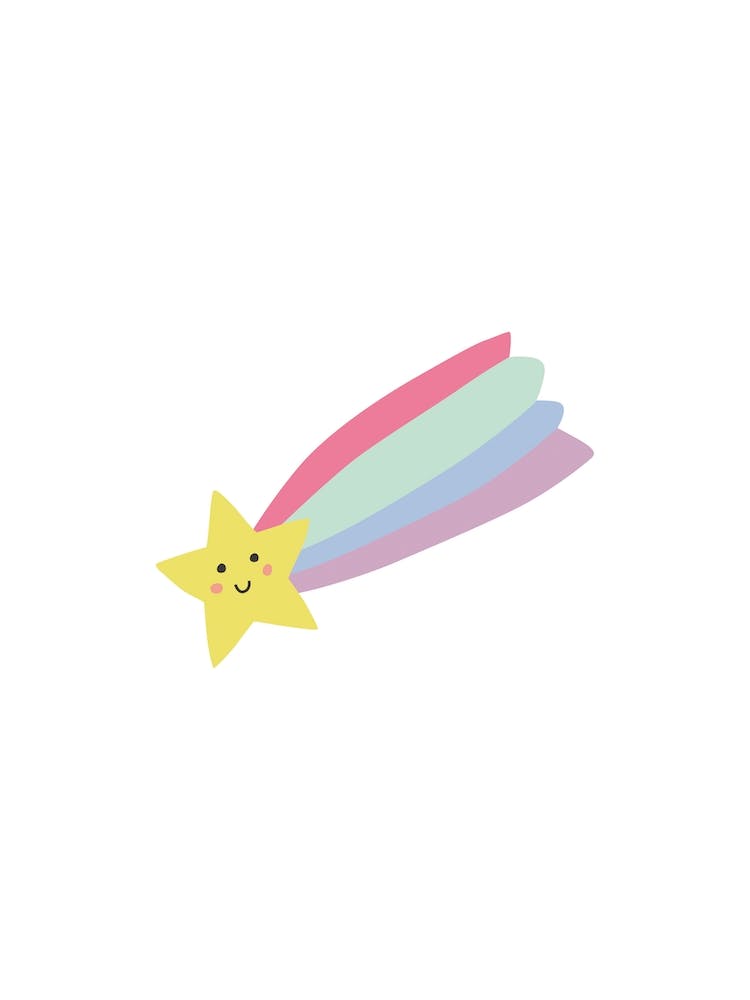 Cute Rainbow Shooting Star Nursery Childrens