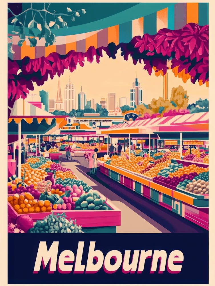 Aihrgdesign A 1970s Inspired Travel Poster For Melbourne 1