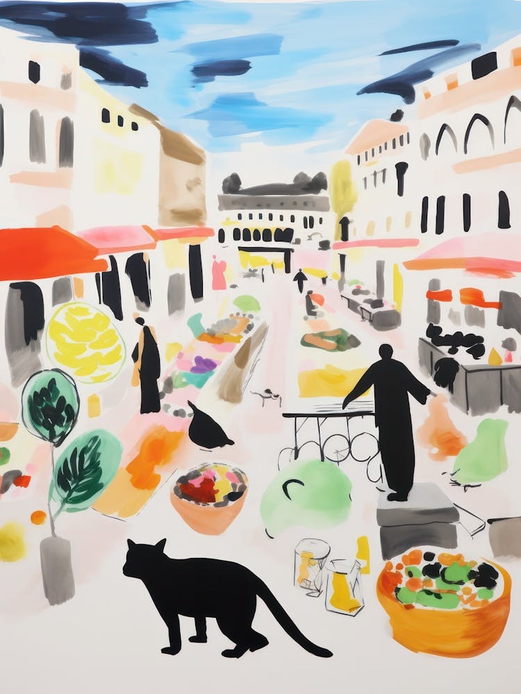 The Food Market In Rome 1 Illustration
