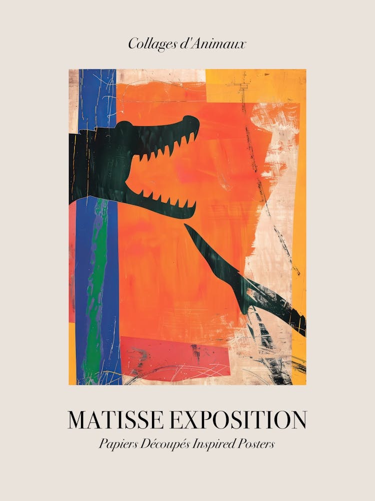 Krokodil 3 Matisse Inspiriertes Ausstellungs-Tierposter