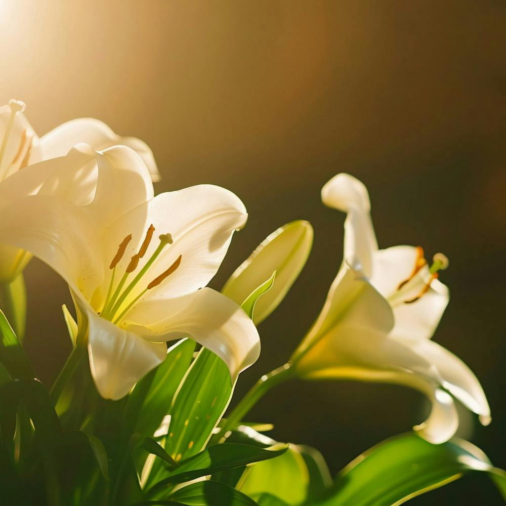Easter Lilies In A Sunlit Church Vibrant