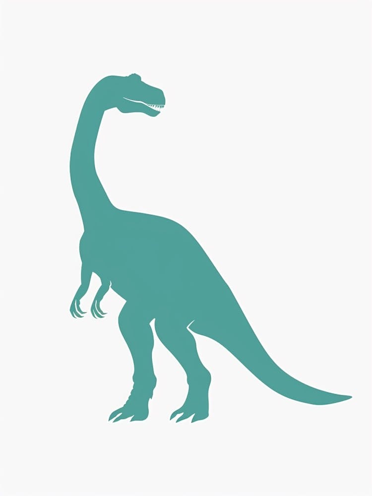 Teal Dinosaur Silhouette 1