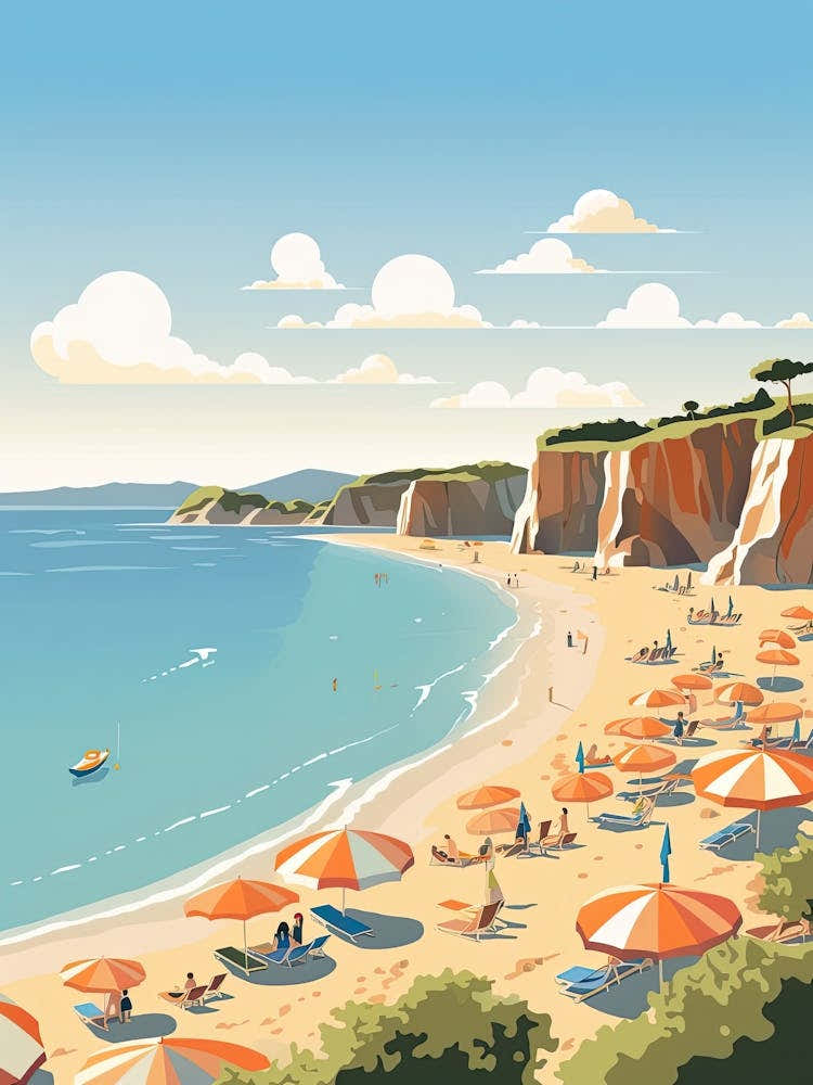 Malibu Beach California, Usa, Graphic Illustration 2