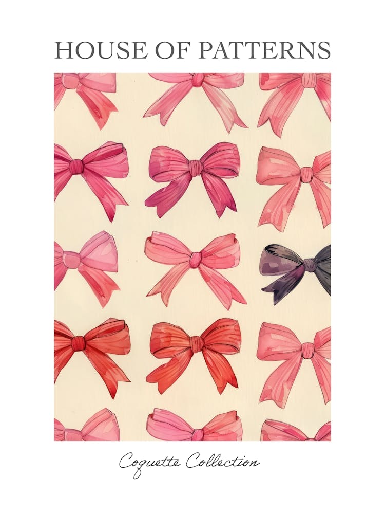 Cherry Bows Collection 1 Pattern Poster