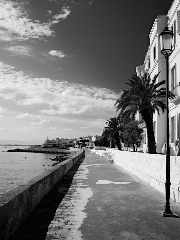 Antibes, France, Photographie Noir Et Blanc Méditerranéenne Analogique 1