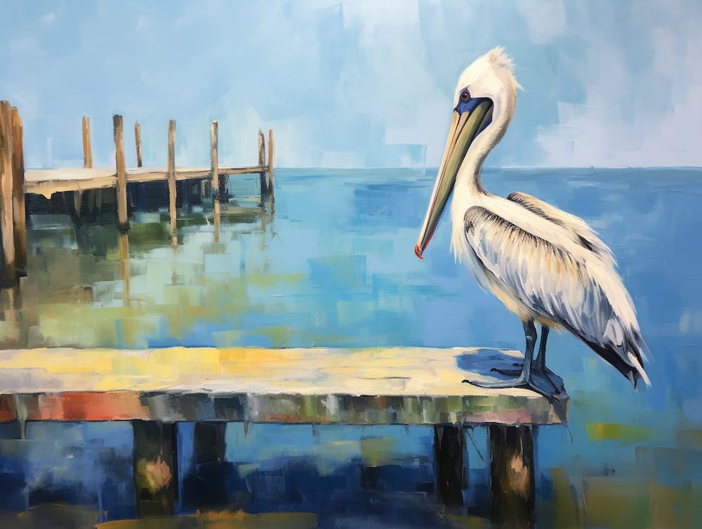 Pelican On Dock