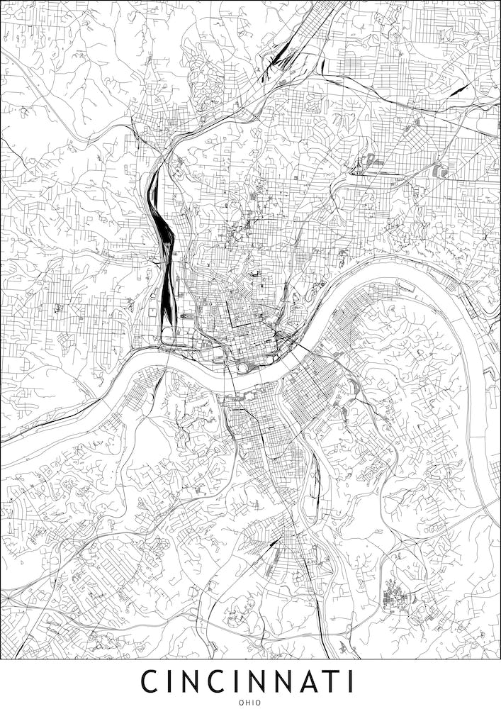 Cincinnati White Map