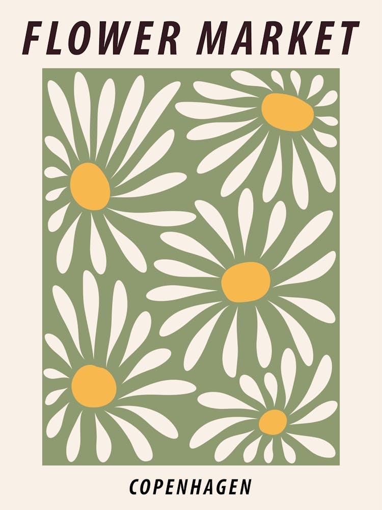 Flower Market Copenhagen, Chamomile, Daisy art