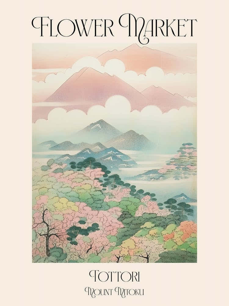 Flower Market Mount Mitoku In Tottori, Japanese Landscape 2 Poster