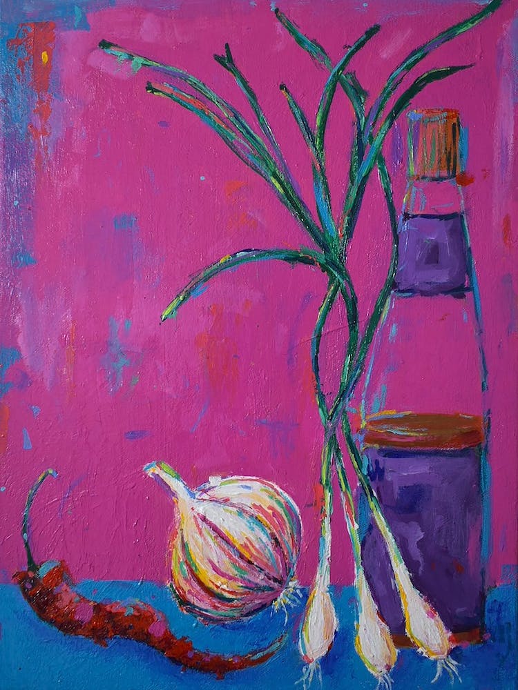 Chilli, Garlic, Spring Onions And Sesame Oil