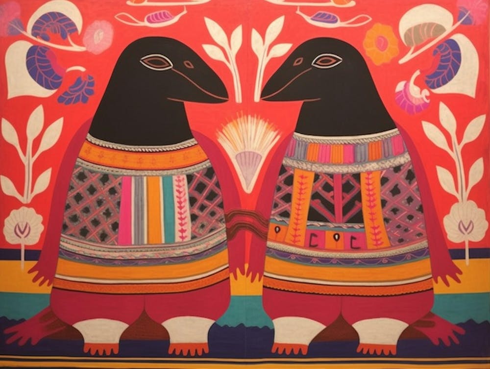 Elephant Seal Folk Style Animal Illustration