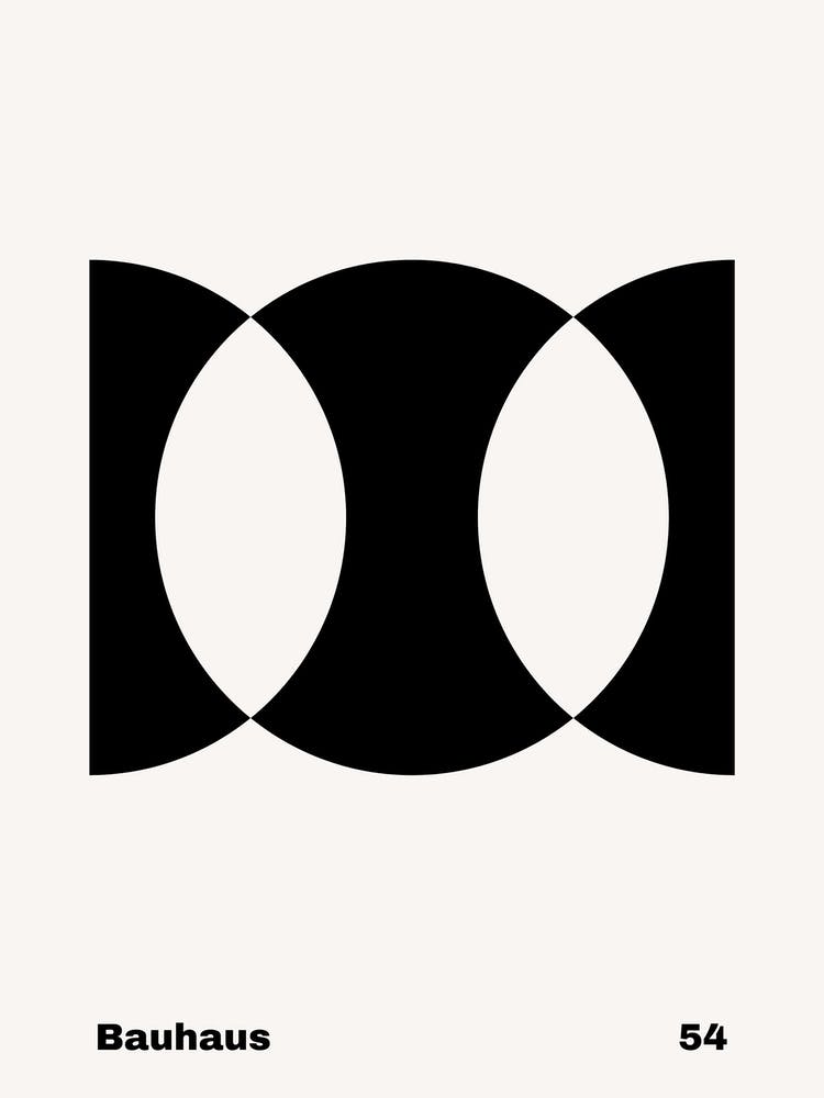 Poster Géométrique Bauhaus N&B 54