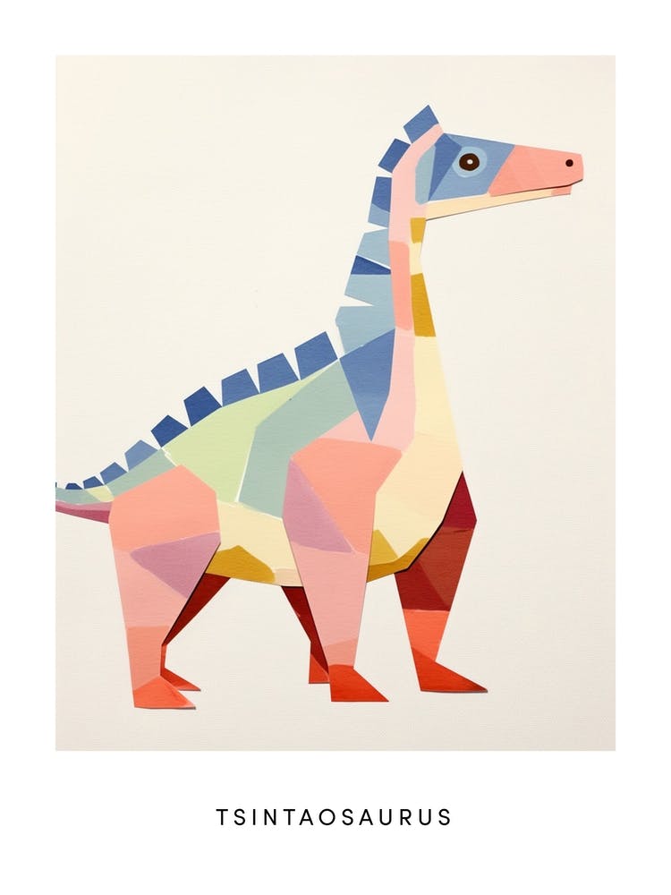 Nursery Dinosaur Art Tsintaosaurus 2 Poster