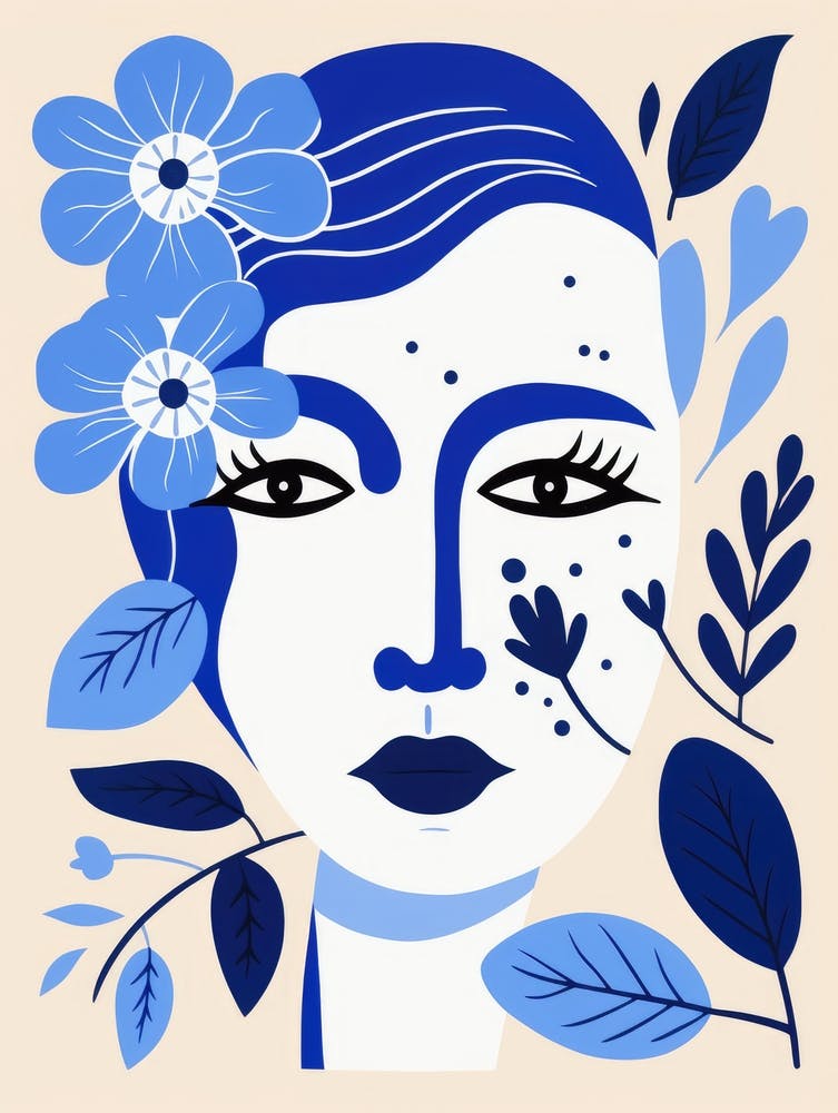 Blue Flower Face