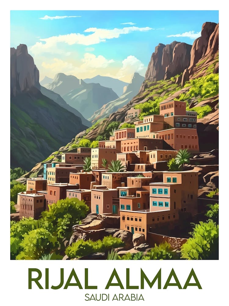 Affiche de voyage Rijal Almaa