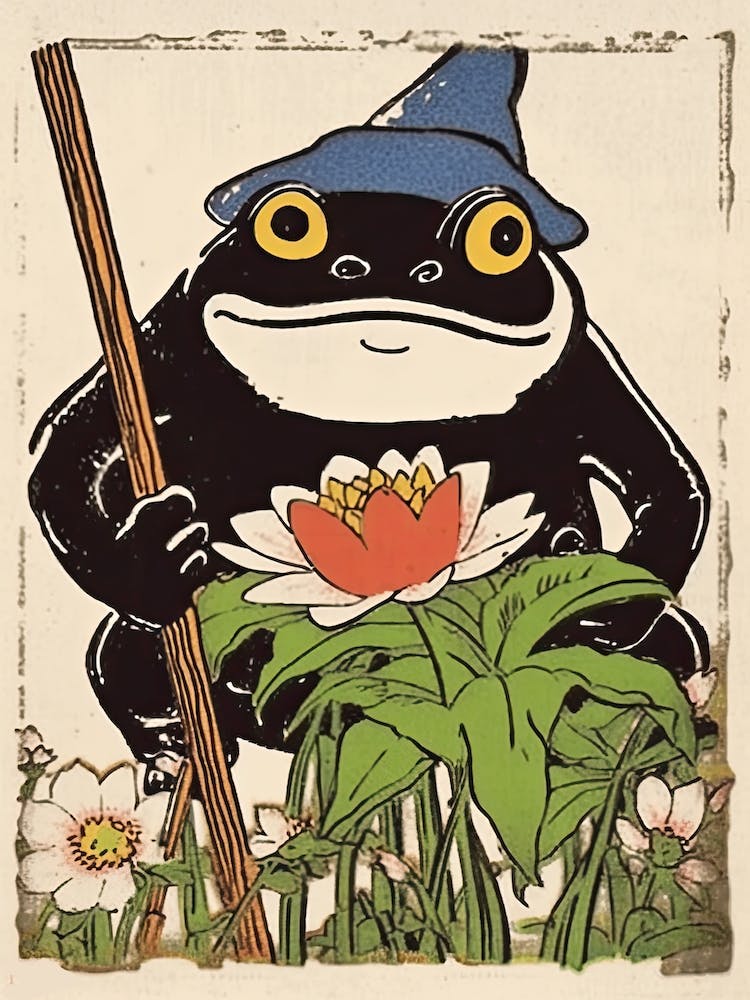 Frog In The Garden,  Matsumoto Hoji Inspired Japanese 10