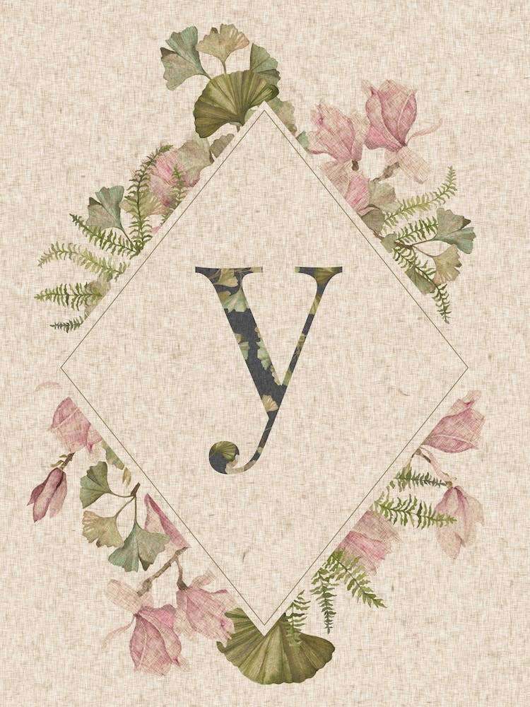 Floral Monogram Y