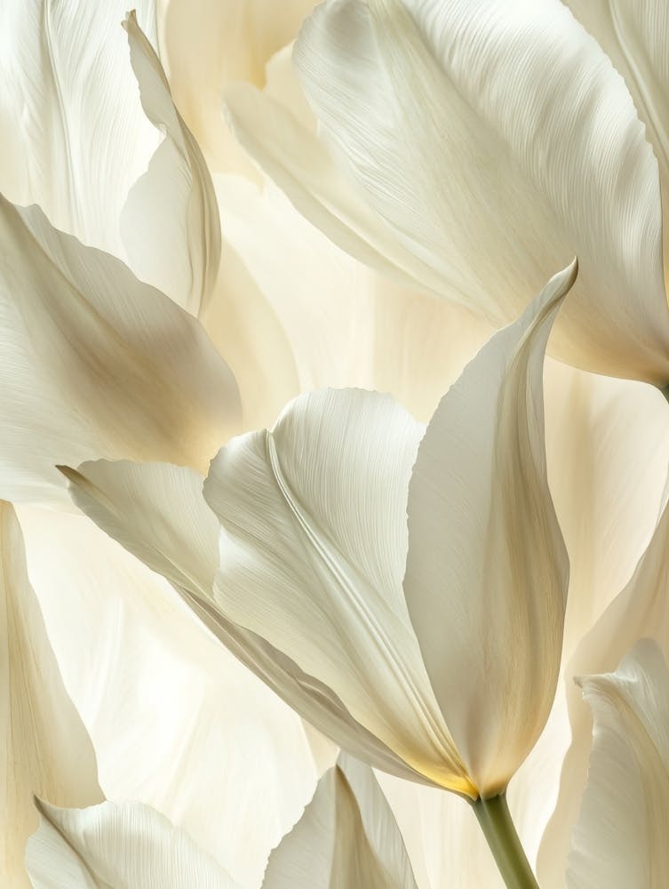 Green Beige Close Up Petals 4