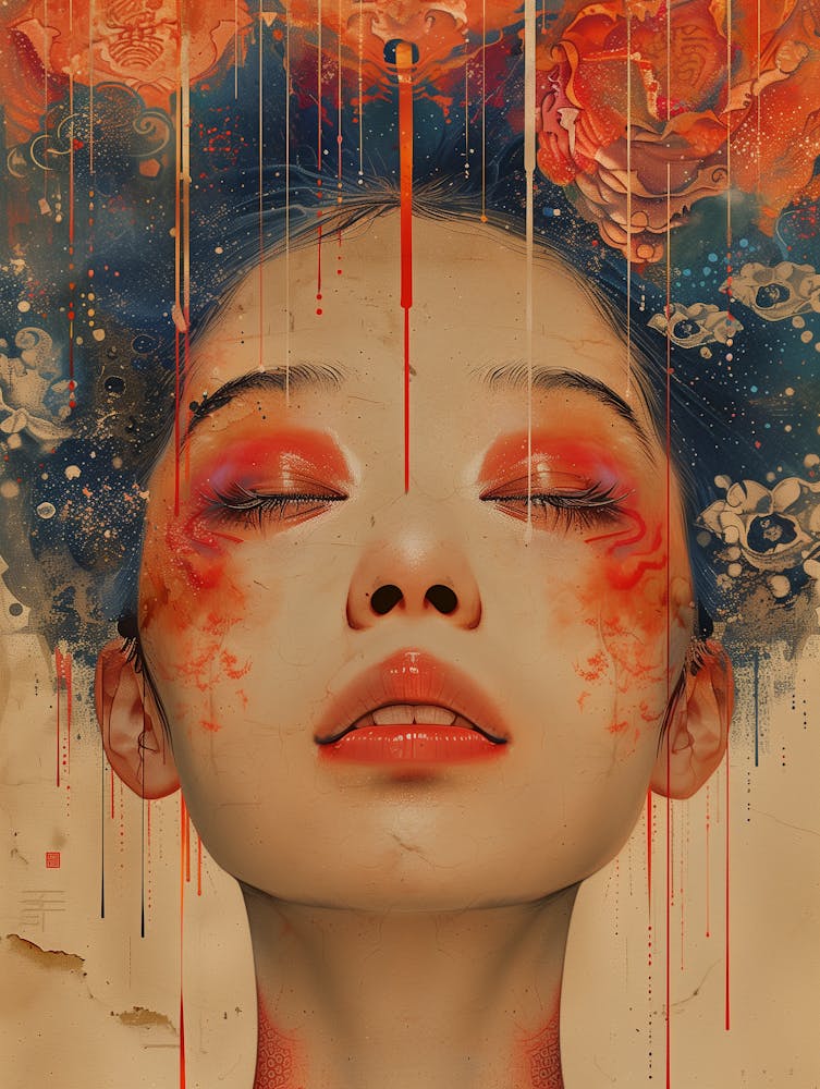Woman With Flowers On Her Head 3