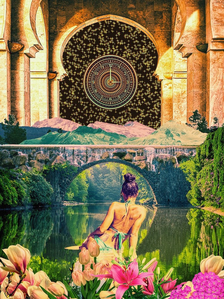 Retro Fantasy Oasis Collage