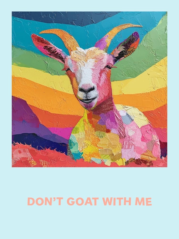 Don T Goat With Me Rainbow Painting