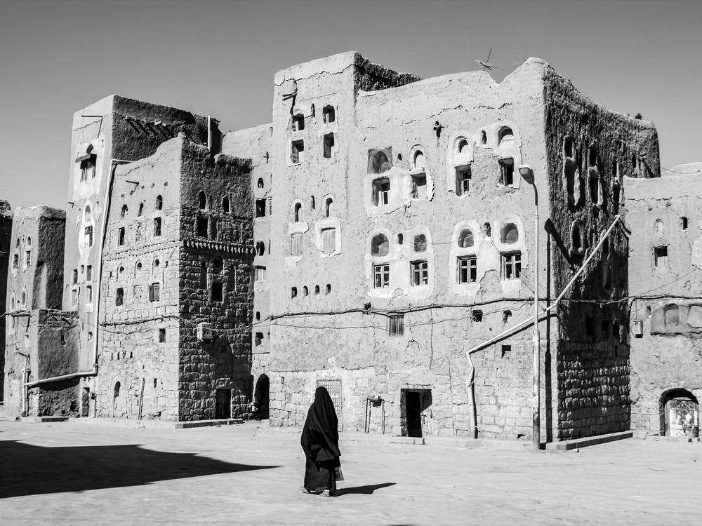 Woman walking the streets in Yemen