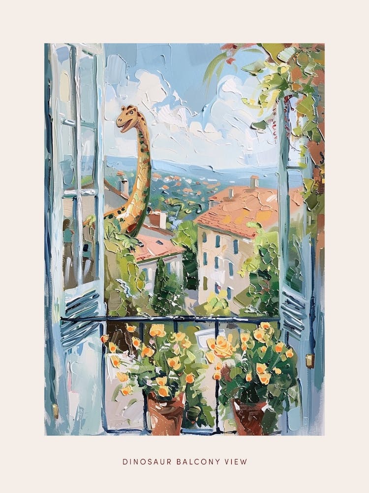 Dinosaur & The Balcony Painting 1 Poster