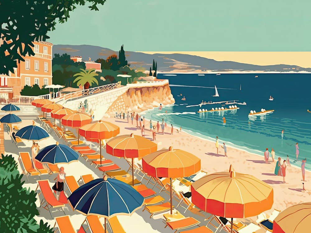 French Riviera Vintage Landscape 8