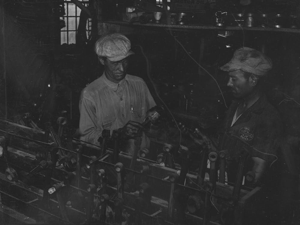 Untitled Photo, Possibly Related To Migrant Steeple Jack Buying A Replacement Connecting Rod At