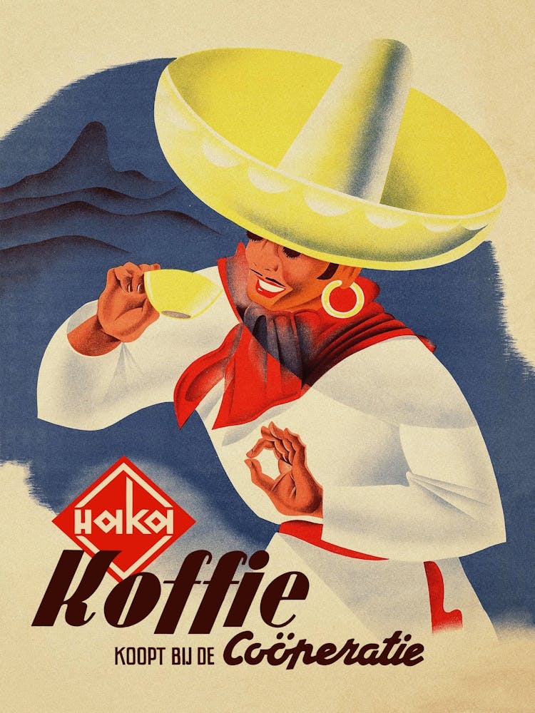 Kofia - coffee vintage poster, coffee poster