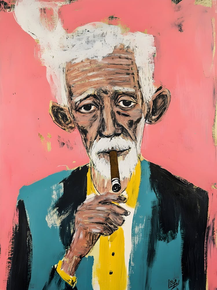 Man Smoking A Cigar