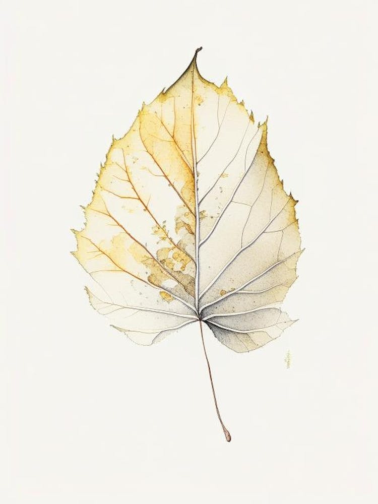 Witch Hazel Leaf Minimalist Watercolour 3