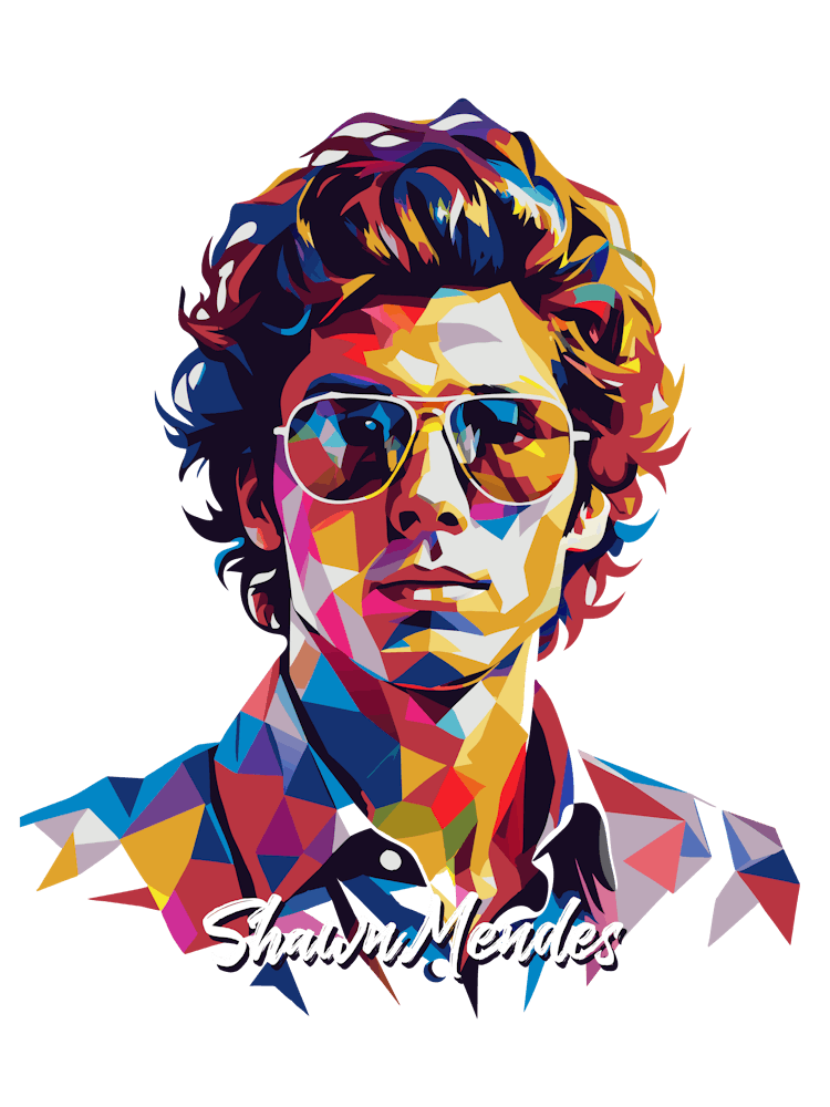 Shawn Mendes 03 Portrait Music Icon WPAP Pop Art Style