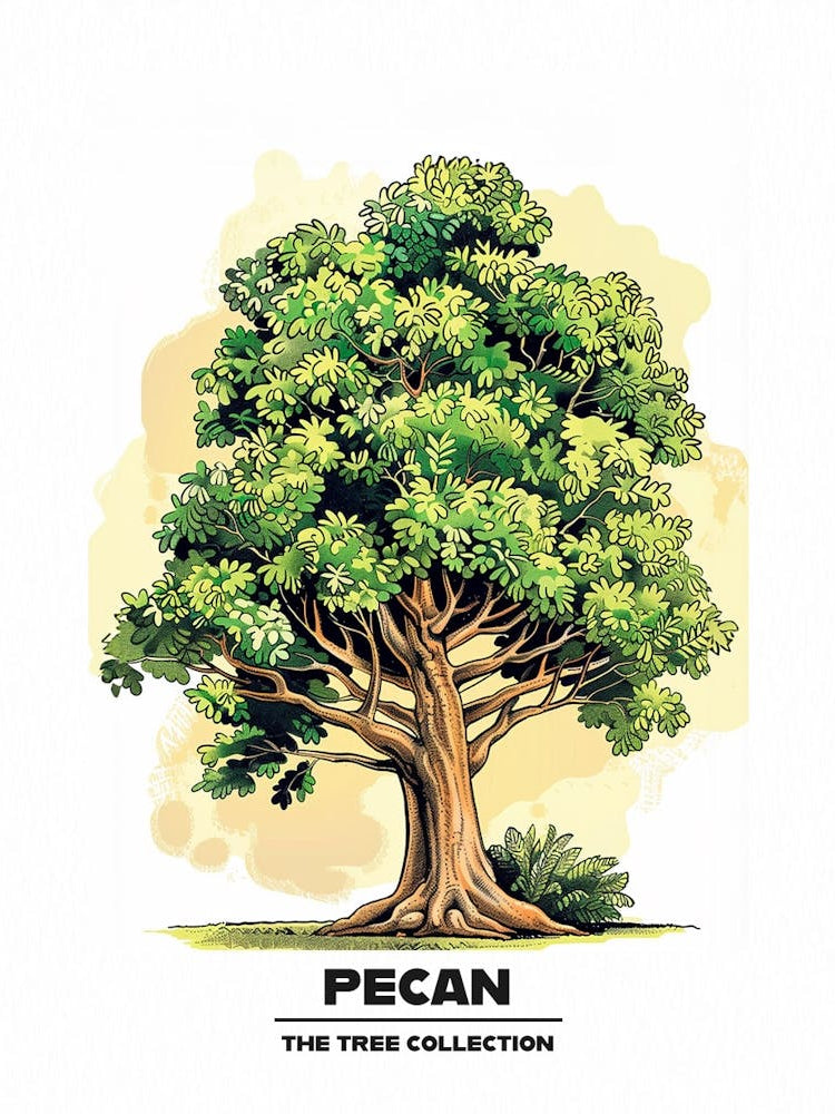 Pecan Tree Storybook Illustration 1 Poster