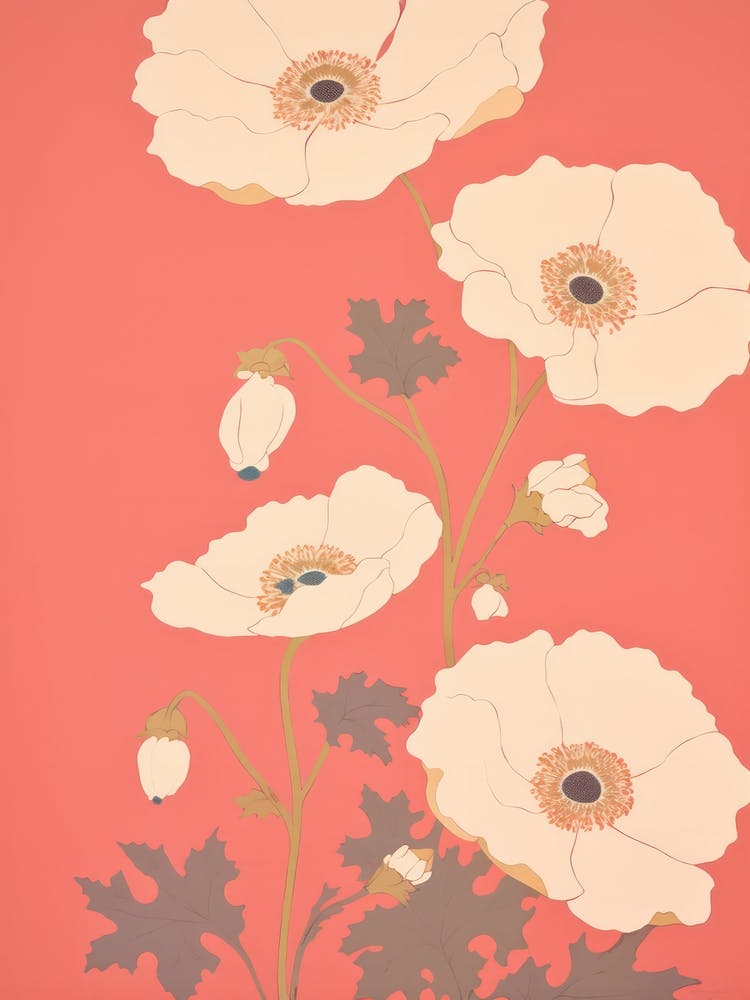 Anemones Flower Big Bold Illustration 2