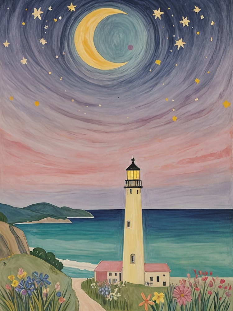 Lighthouse At Night