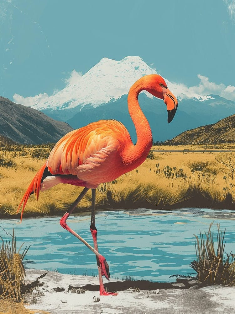 Greater Flamingo Andean Plateau Chile Tropical Illustration 7