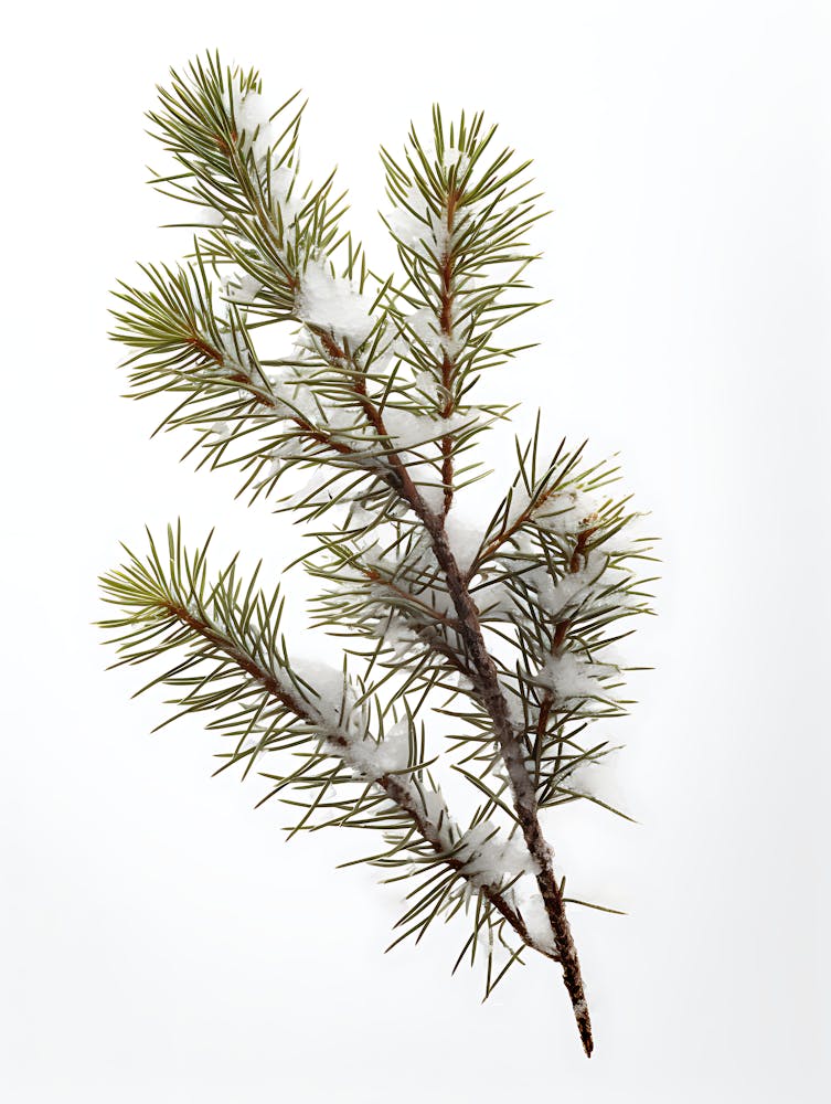 Pine Branch With Snow