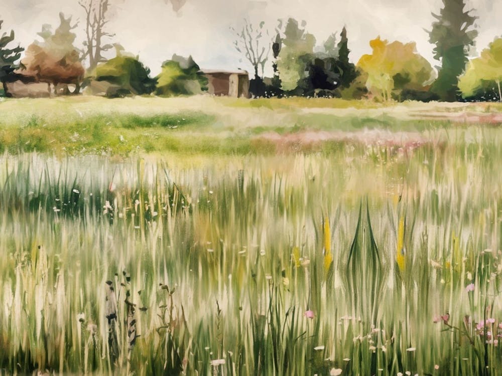 Field Of Wildflowers Landscape Art