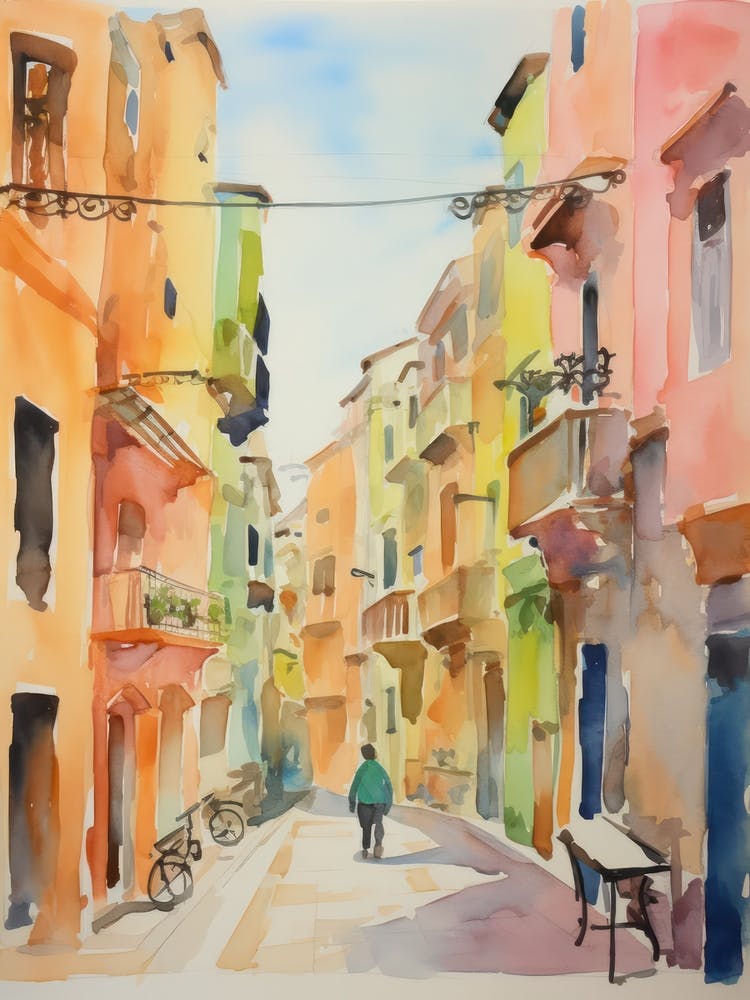 Taranto, Italy Watercolour Streets 4
