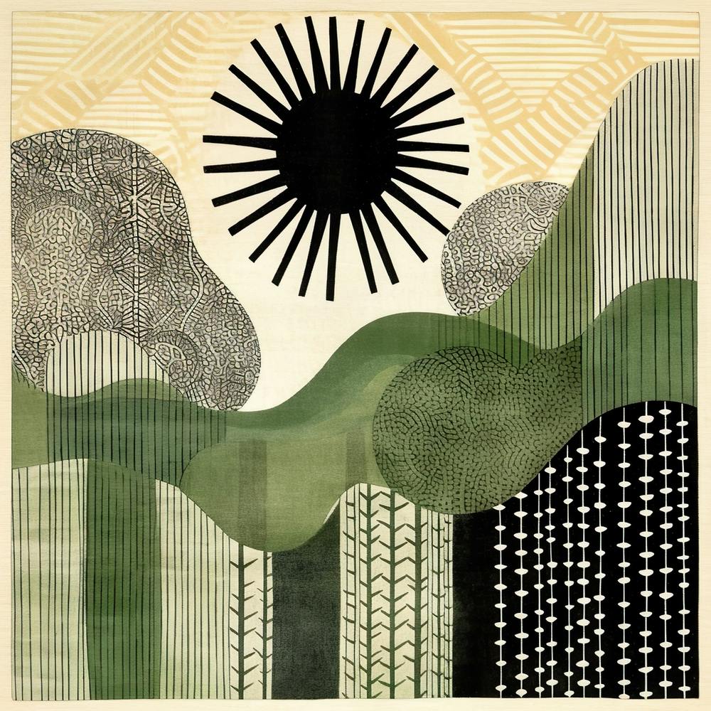 'Sunrise' Yayoi Kusama Inspired Abstract Art